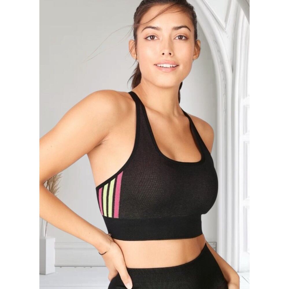 Fabletics Women's Ainsley Seamless Low Impact Sports Bra Black Small New NWT